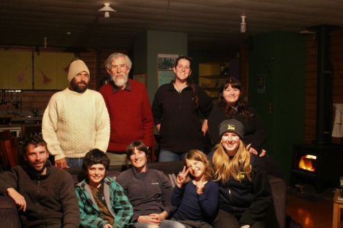 Frog monitoring team at Maud Island