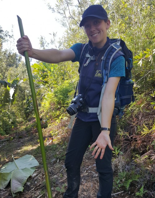 Danni with a hiking pole