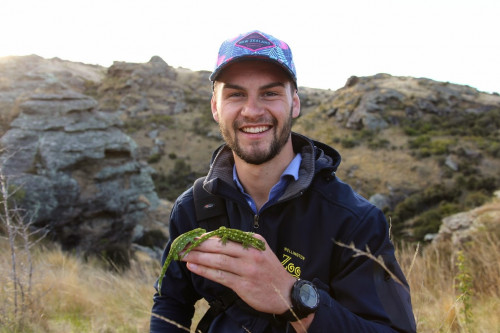 Joel holding Jewelled Geckos