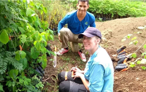 Maxine assisted staff with the tagging of plants for the restoration site